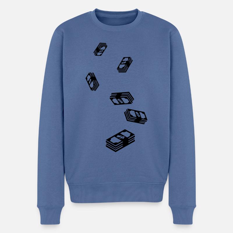 Geld Money silhouette - Männer Premium Bio Pullover - Taubenblau