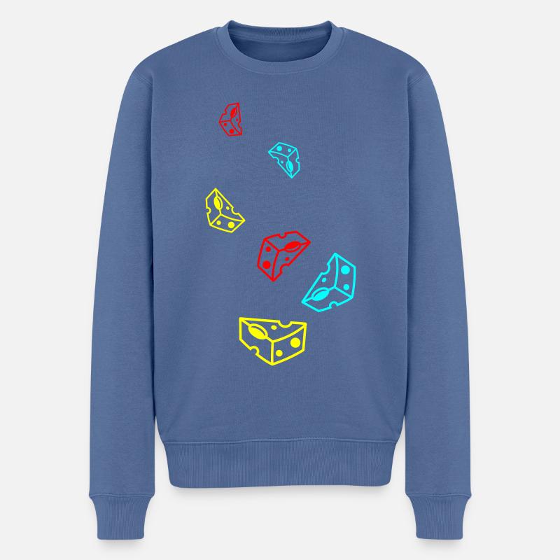 Käse Symbol - Männer Premium Bio Pullover - Taubenblau