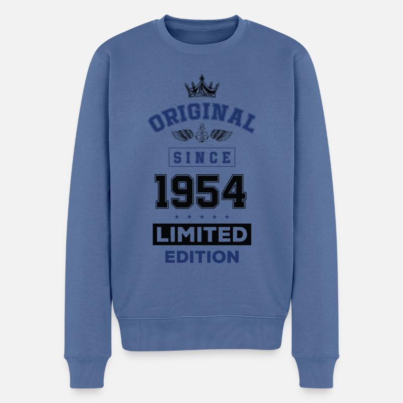 1954 limited edition Geburtstag - Männer Premium Bio Pullover - Taubenblau
