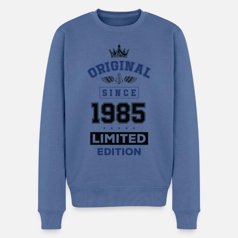 1985 limited edition Geburtstag - Männer Premium Bio Pullover - Taubenblau