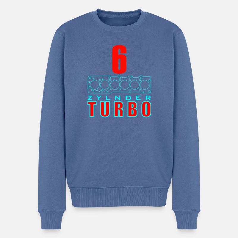 6 Zylinder Turbo1 - Männer Premium Bio Pullover - Taubenblau
