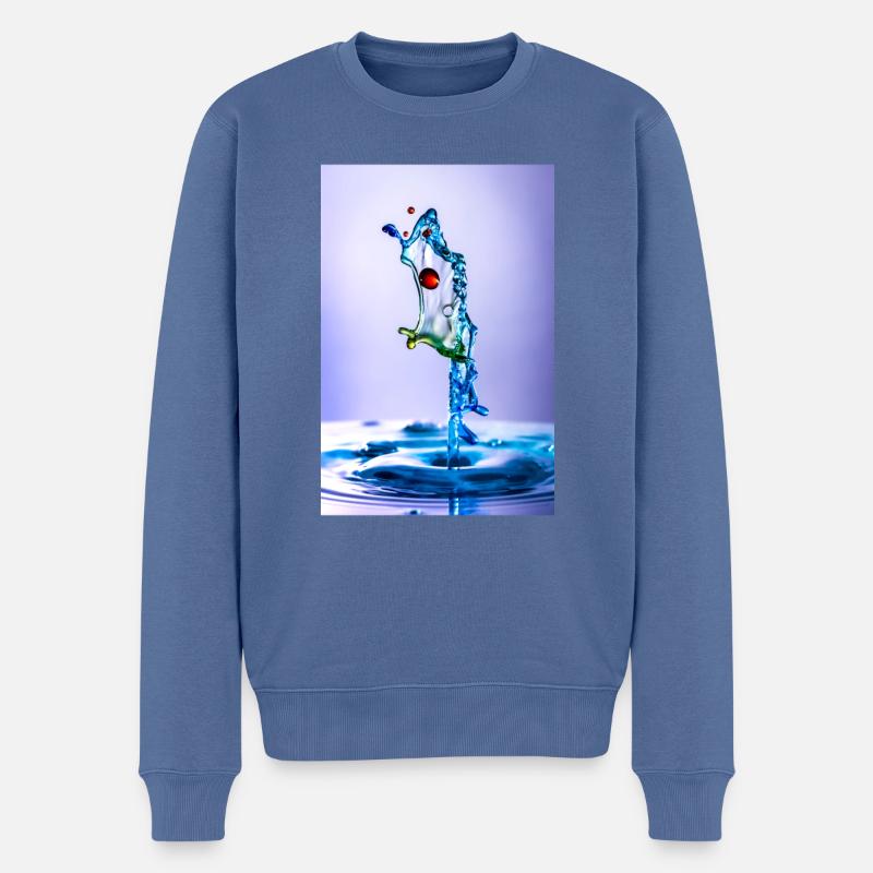 Fisch - Männer Premium Bio Pullover - Taubenblau