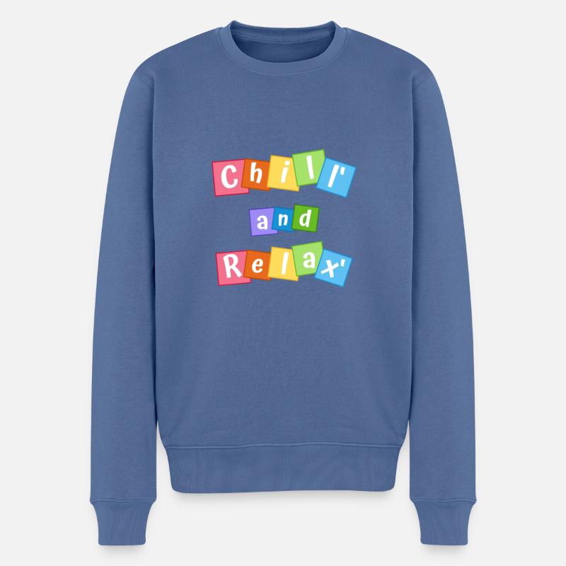 chill and relax - Männer Premium Bio Pullover - Taubenblau