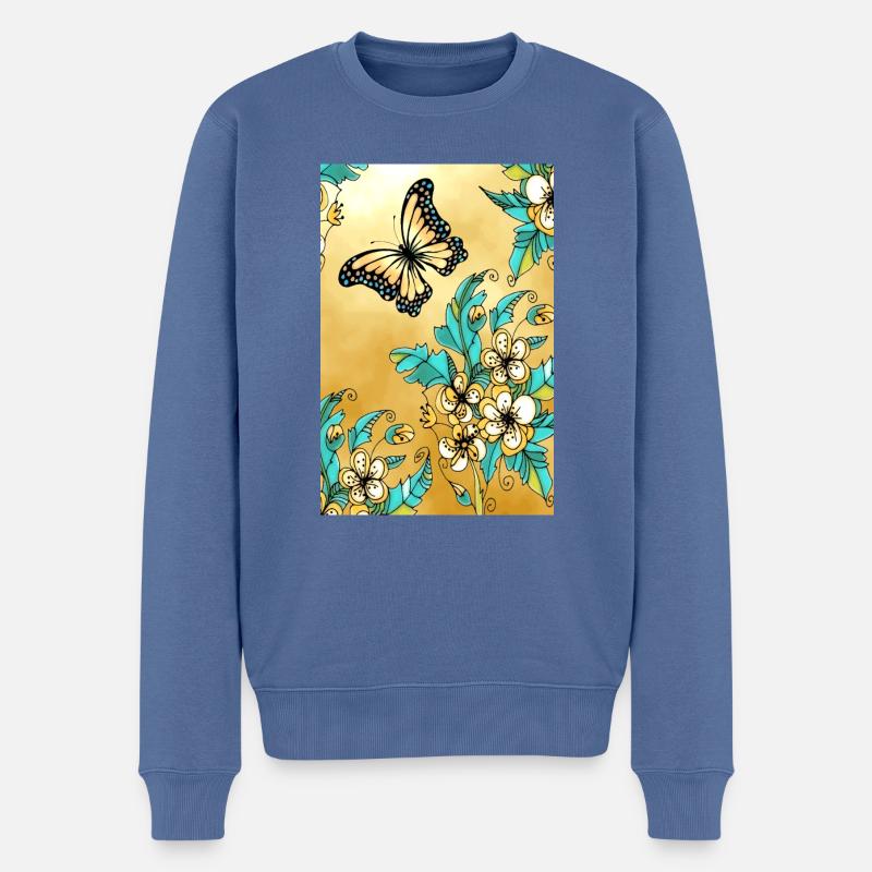 Papillon - Pull Premium bio Homme - bleu pigeon