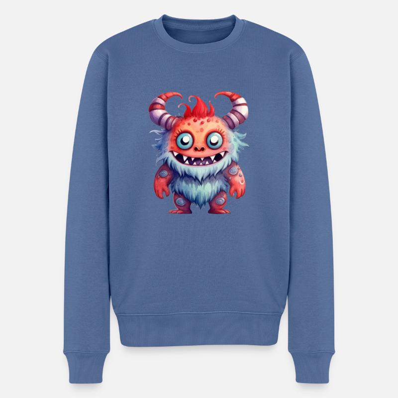 Oni akvarel tegning - Økologisk premium-sweatshirt til mænd - dueblå