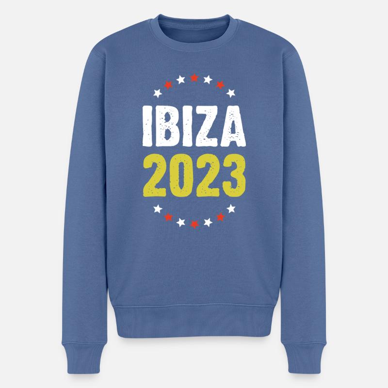 Ibiza 2023 - Männer Premium Bio Pullover - Taubenblau