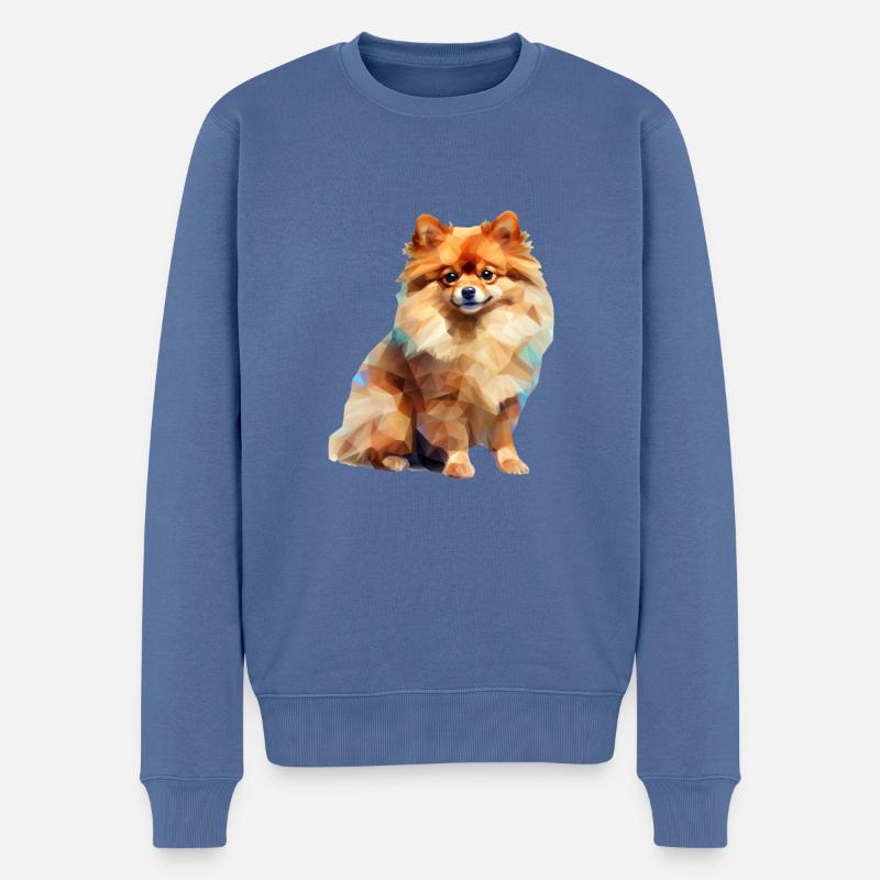 Dessin géométrique Spitz miniature - Pull Premium bio Homme - bleu pigeon