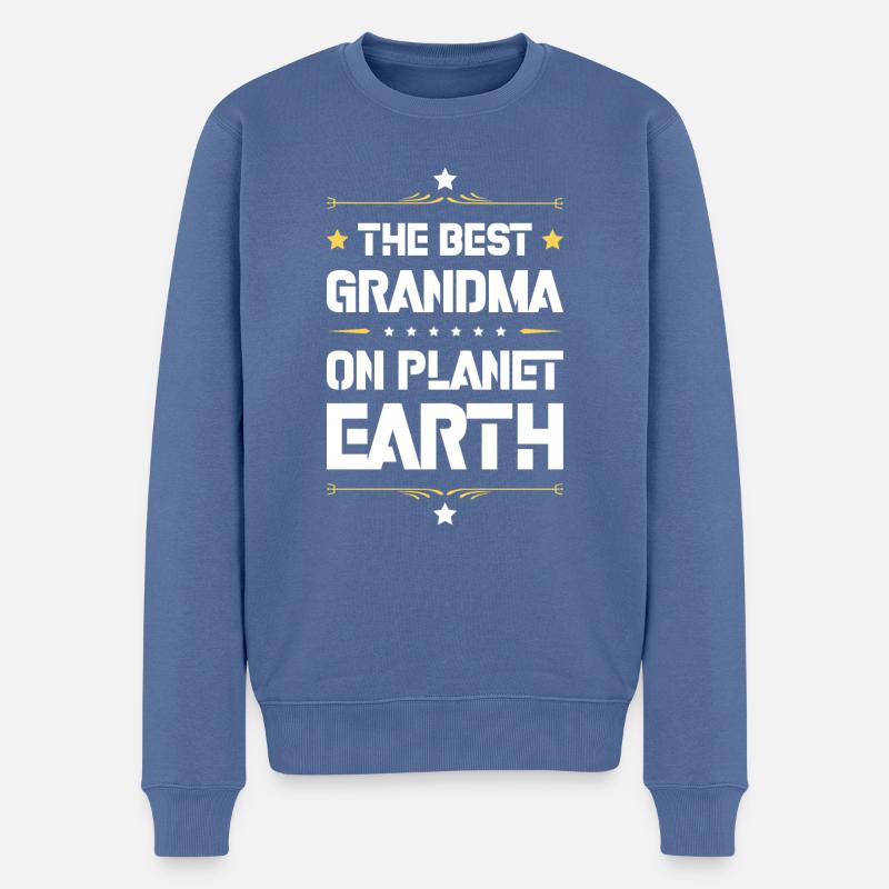 Beste Oma Spruch - Männer Premium Bio Pullover - Taubenblau
