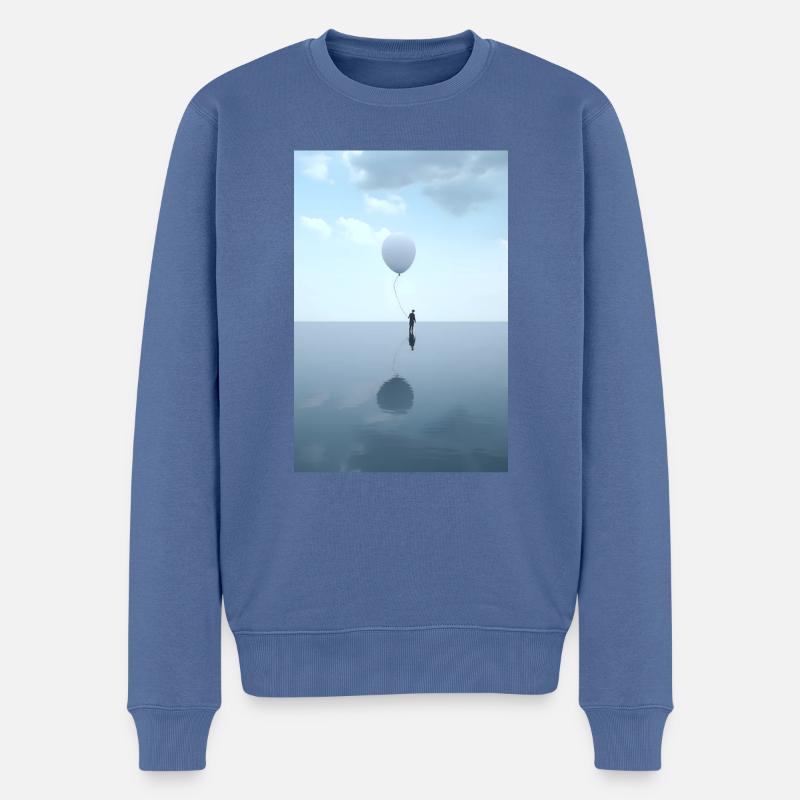 Calming Balloon - Männer Premium Bio Pullover - Taubenblau