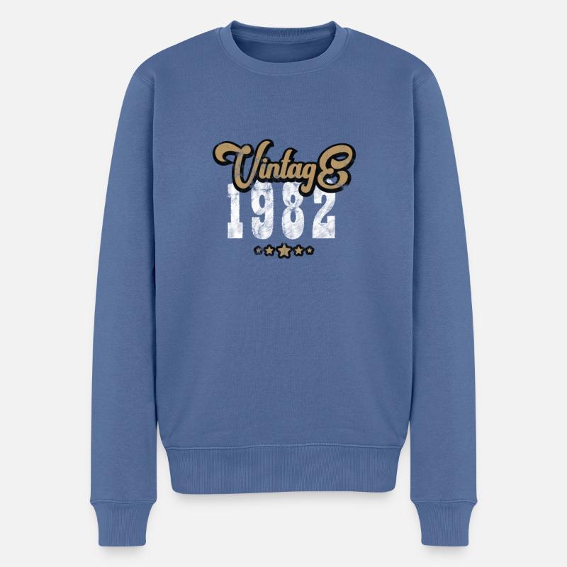 Millésime 1982 - Pull Premium bio Homme - bleu pigeon