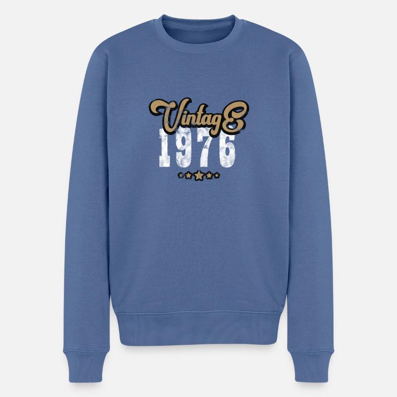Millésime 1976 - Pull Premium bio Homme - bleu pigeon