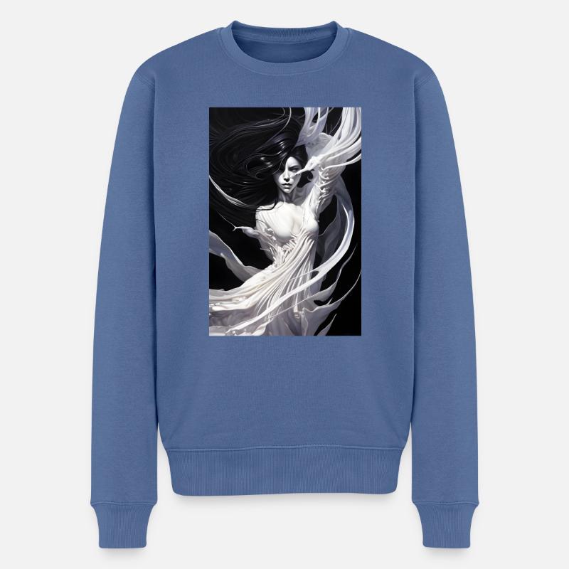 Lamia - Männer Premium Bio Pullover - Taubenblau