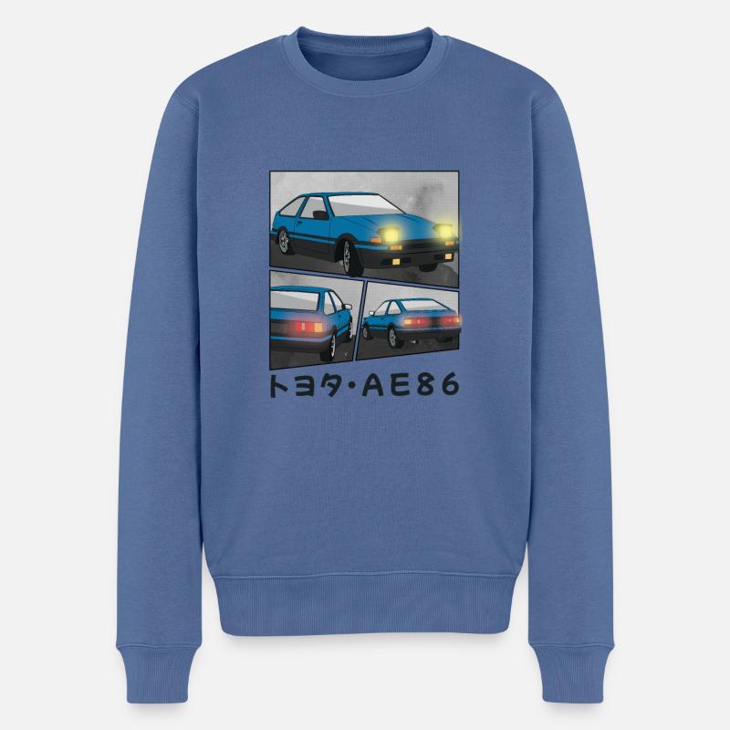 DEEP OCEAN CAR COMIC / POP UP HEADLIGHTS HATCHBACK - Männer Premium Bio Pullover - Taubenblau