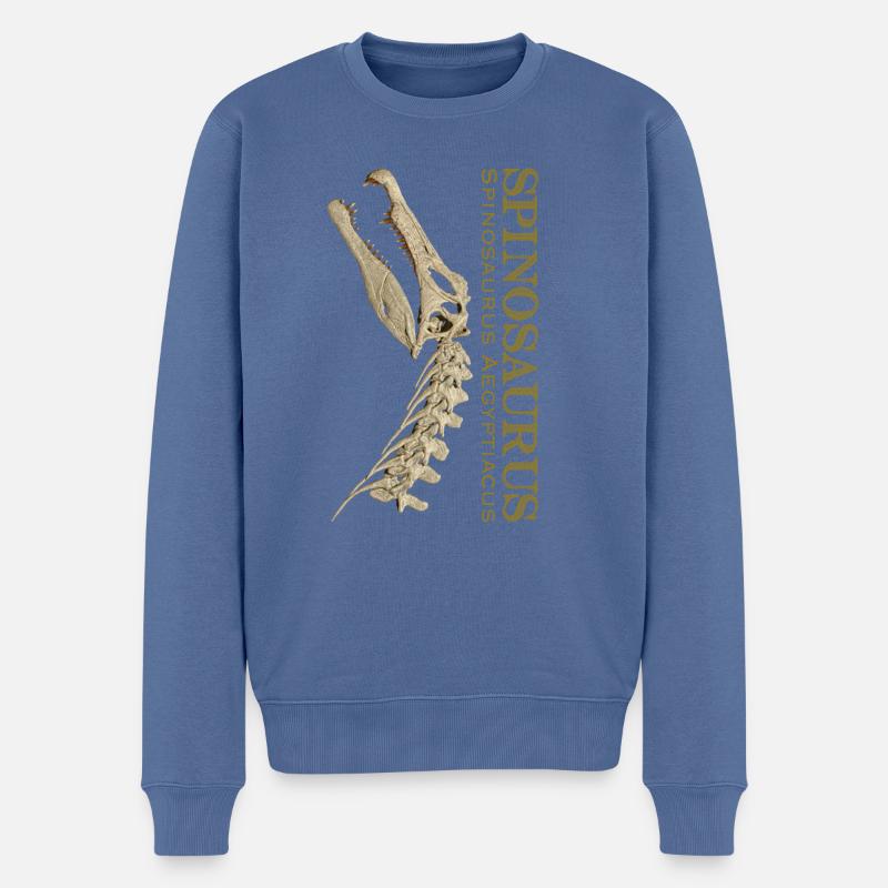 Spinosaurus Schädel bone - Männer Premium Bio Pullover - Taubenblau