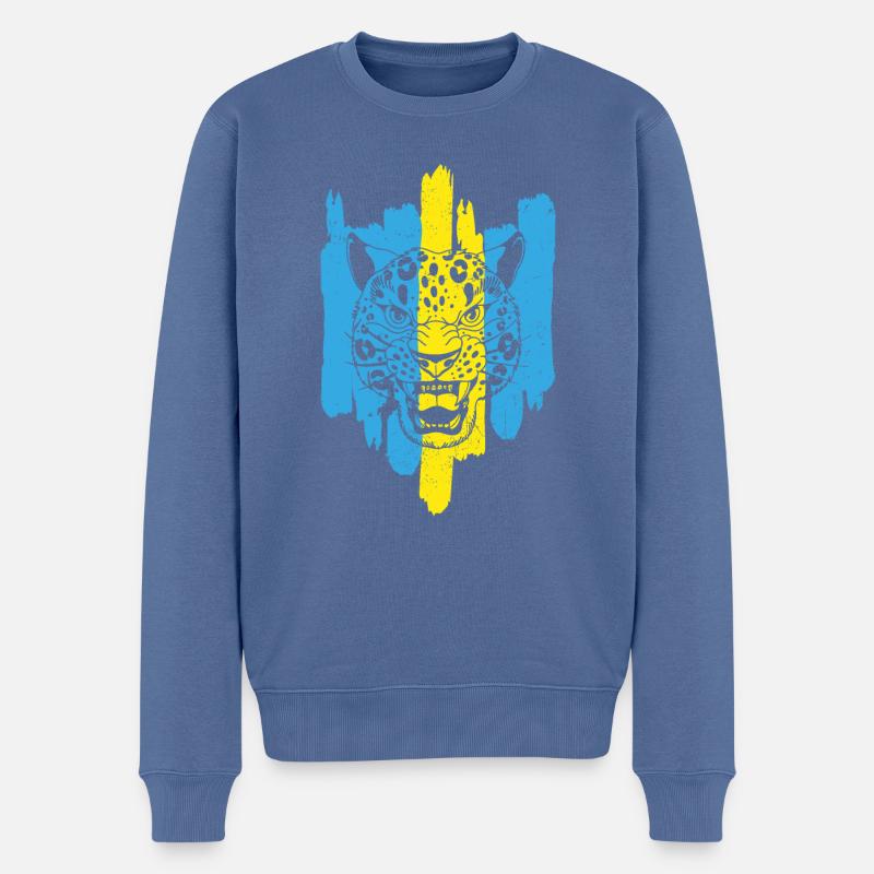 Schneeleopard National Souvenir Kasachstan - Männer Premium Bio Pullover - Taubenblau