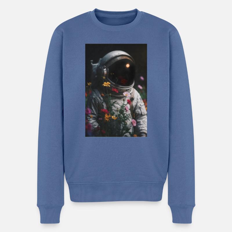 Kosmischer Botaniker - Männer Premium Bio Pullover - Taubenblau