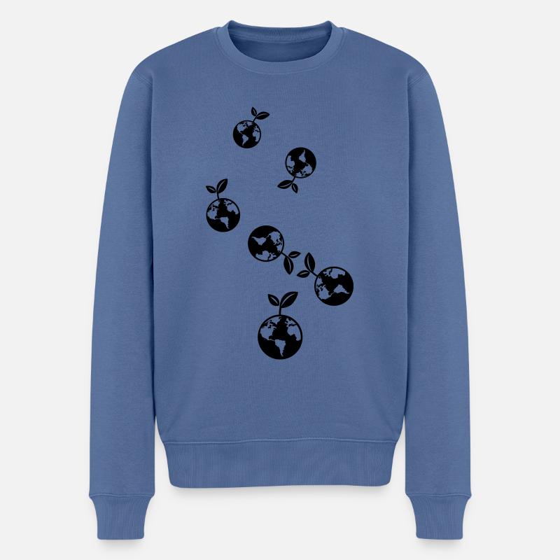 Planète Terre - Pull Premium bio Homme - bleu pigeon