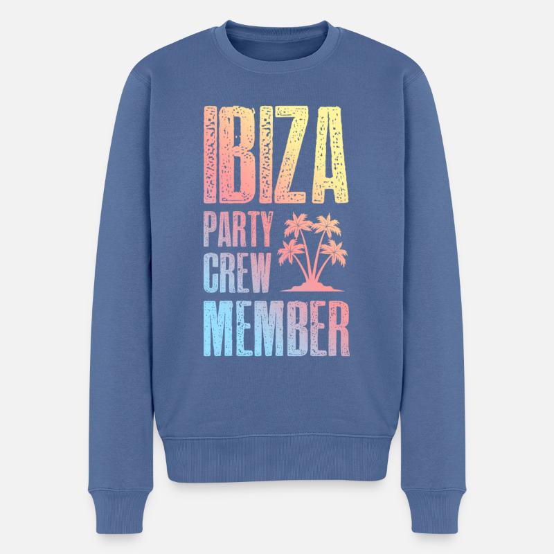 Ibiza Party Crew - Männer Premium Bio Pullover - Taubenblau