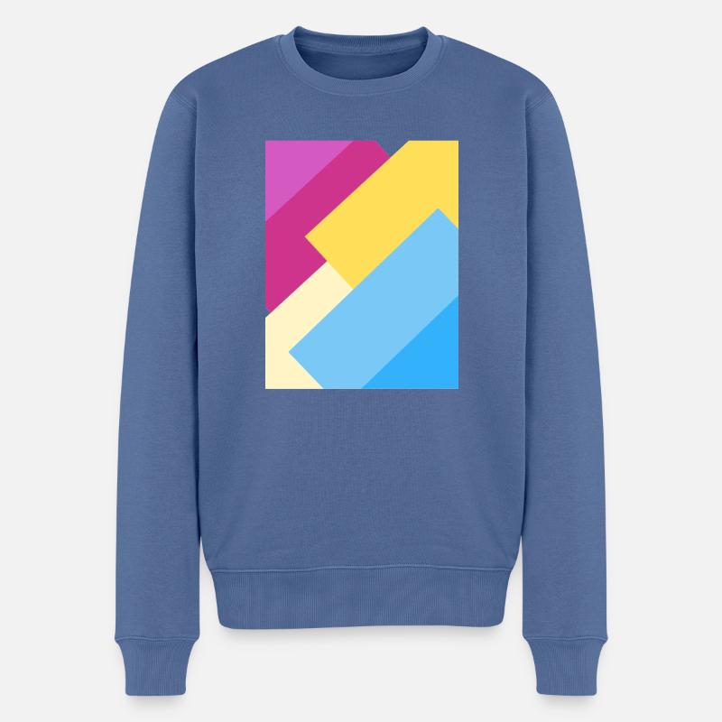 Pan Geometrics - Männer Premium Bio Pullover - Taubenblau