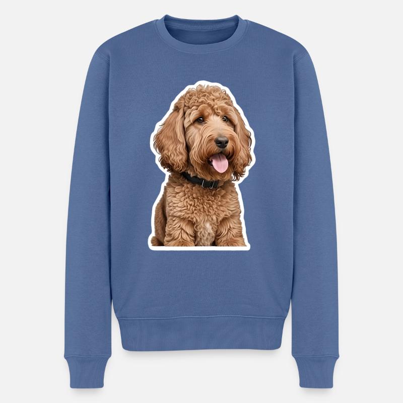 Caniche - Pull Premium bio Homme - bleu pigeon