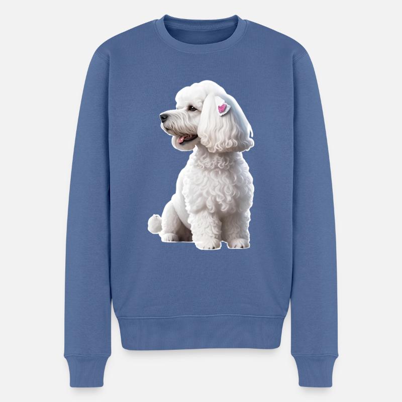 Caniche - Pull Premium bio Homme - bleu pigeon