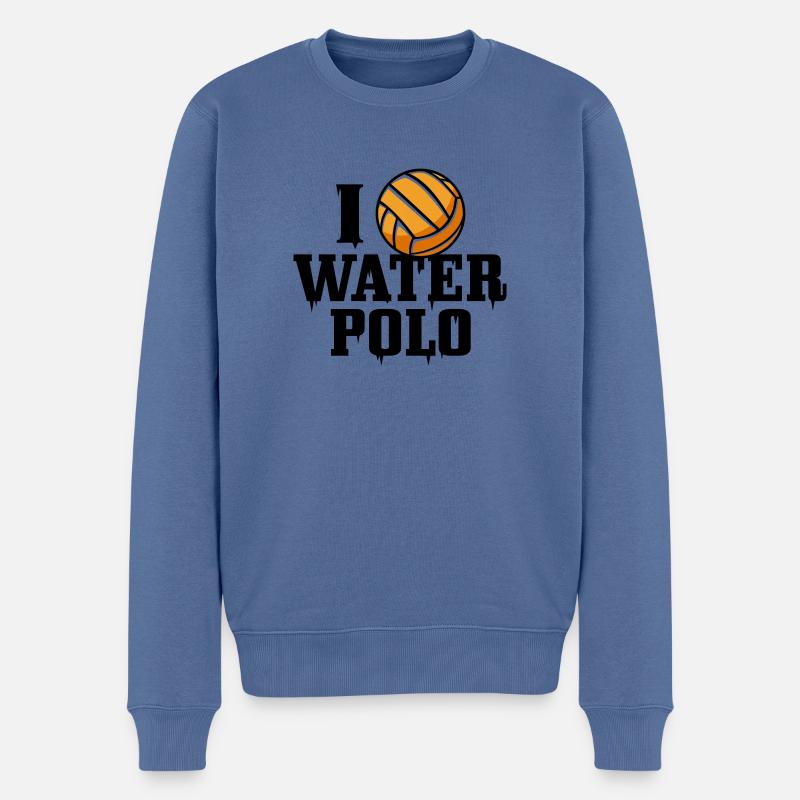 i play waterpolo - Männer Premium Bio Pullover - Taubenblau