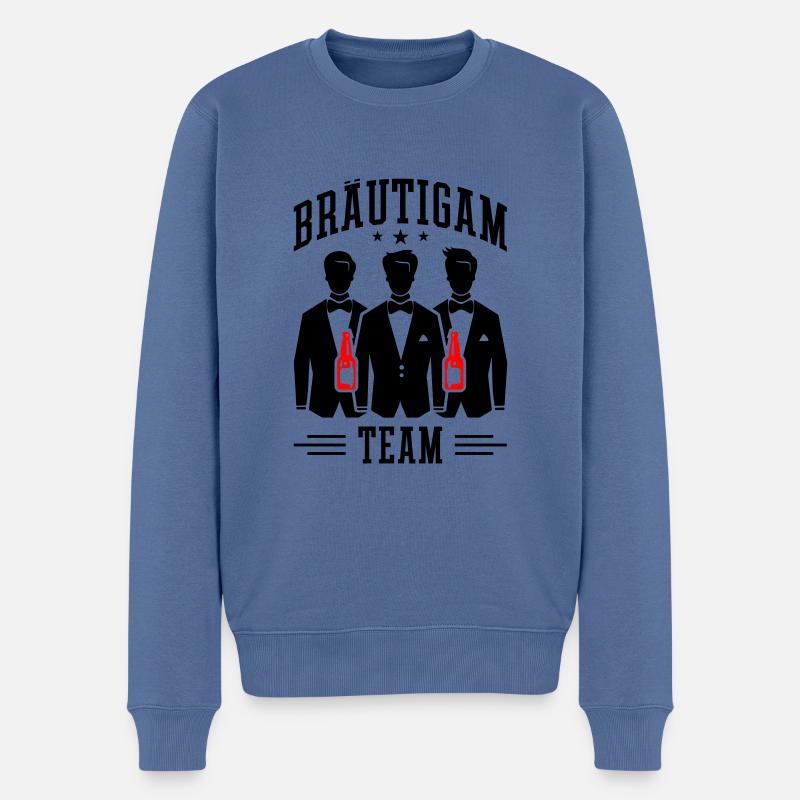 Team Bräutigam Hochzeit - Männer Premium Bio Pullover - Taubenblau