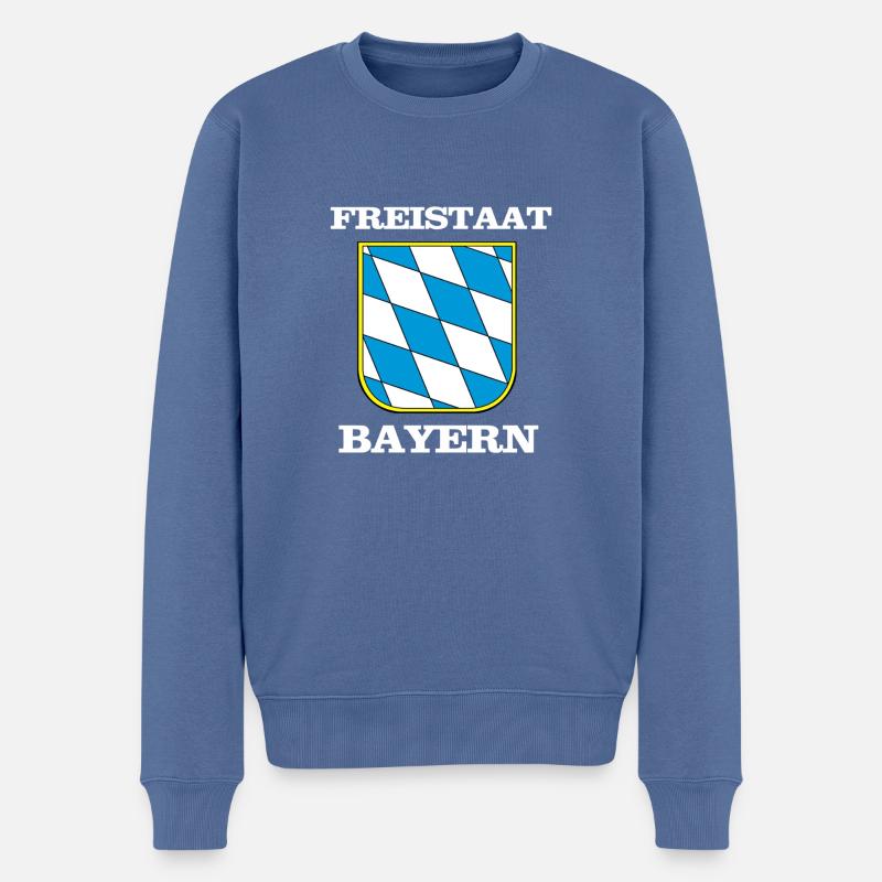 by_signet_schrift - Männer Premium Bio Pullover - Taubenblau