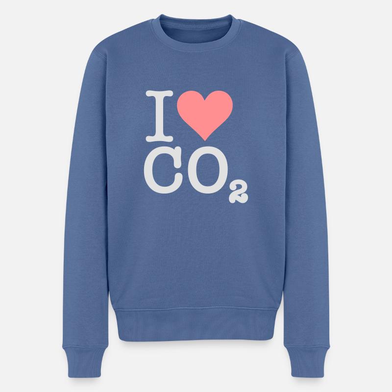 J'aime le CO2 - Pull Premium bio Homme - bleu pigeon