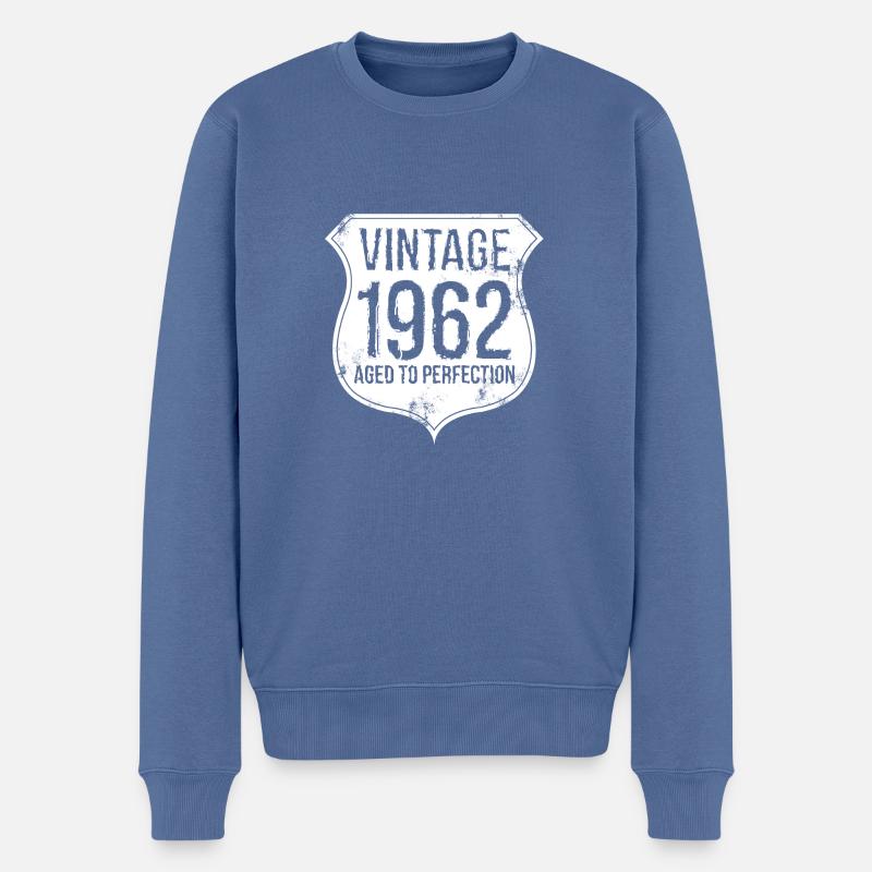 vintage 1962 - Männer Premium Bio Pullover - Taubenblau