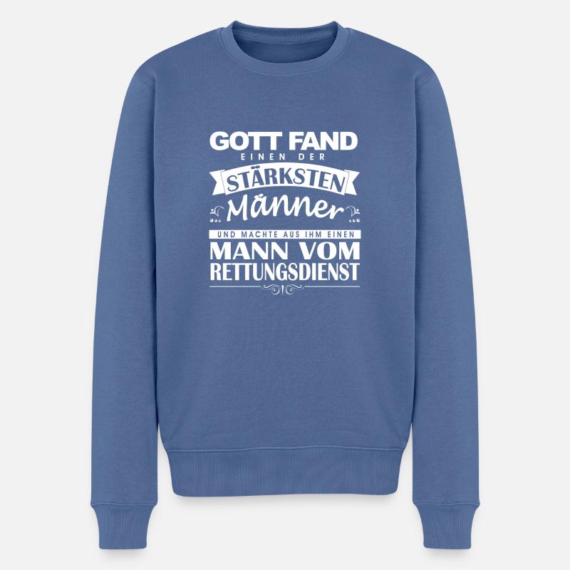 Mann vom Rettungsdienst - Männer Premium Bio Pullover - Taubenblau