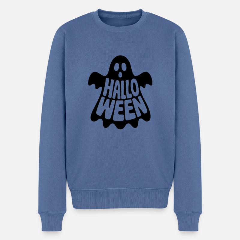 Ghost - Logo d’Halloween cool - Pull Premium bio Homme - bleu pigeon