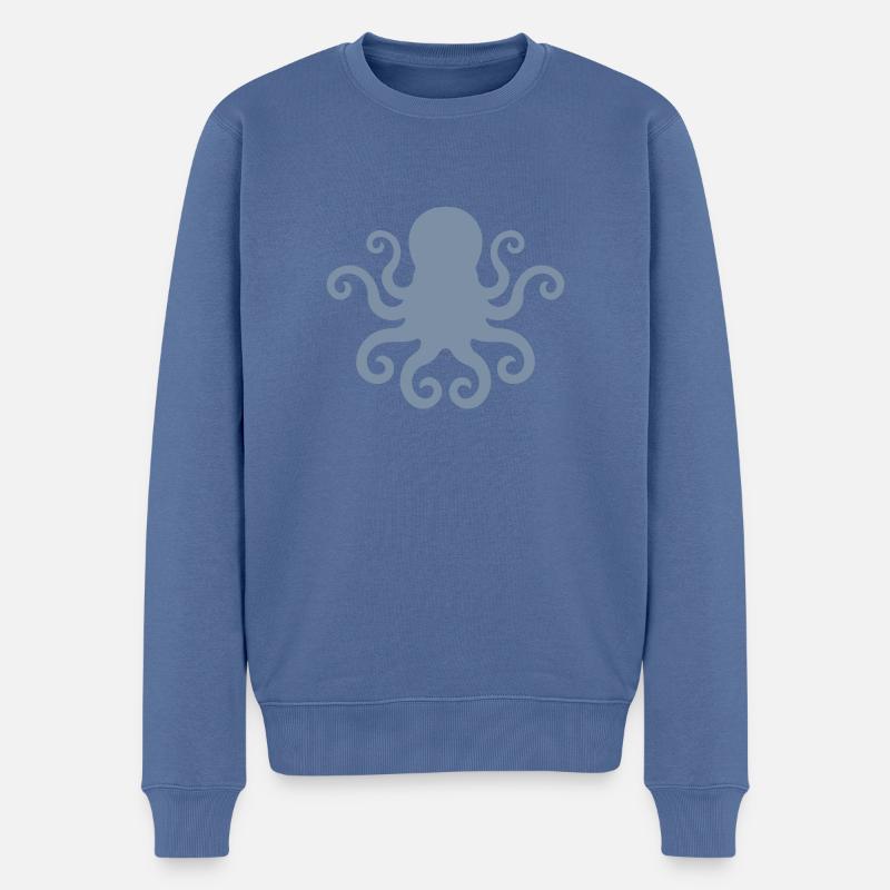 octo logo - Männer Premium Bio Pullover - Taubenblau