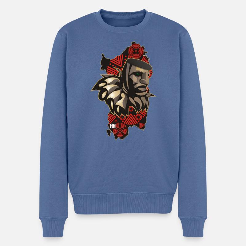 Mamuthone Sardinien - Männer Premium Bio Pullover - Taubenblau