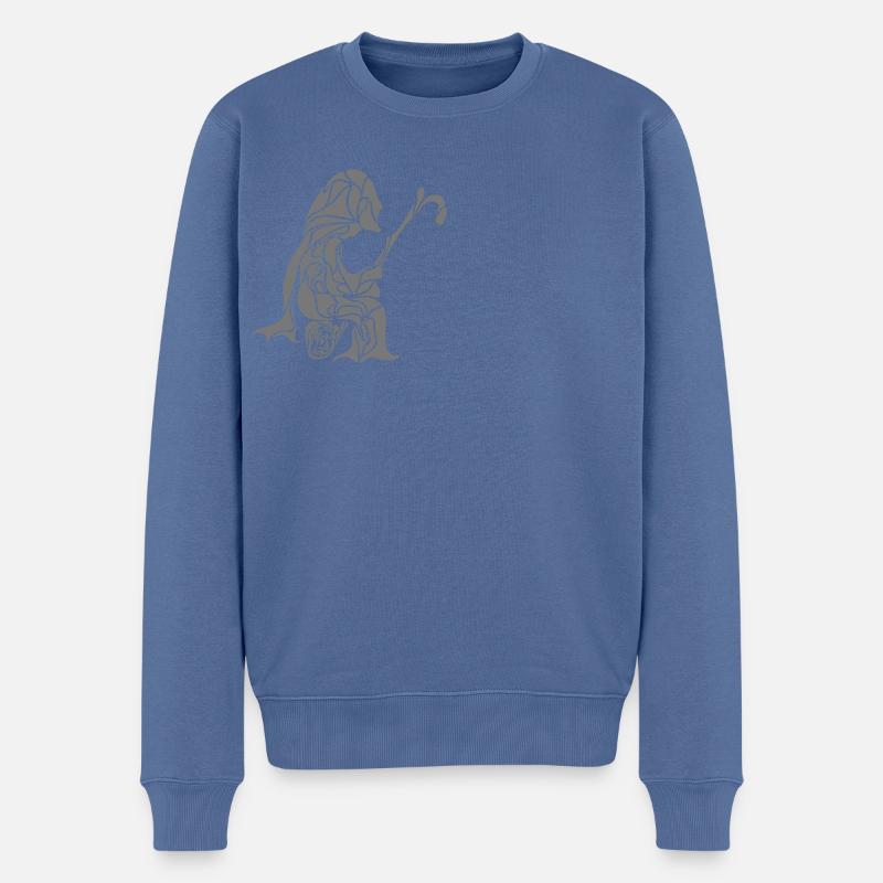 Eremit - Männer Premium Bio Pullover - Taubenblau