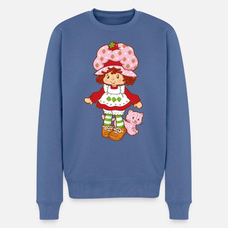 Emily Erdbeer Und Ihre Katze Schnurr-Schönchen - Männer Premium Bio Pullover - Taubenblau
