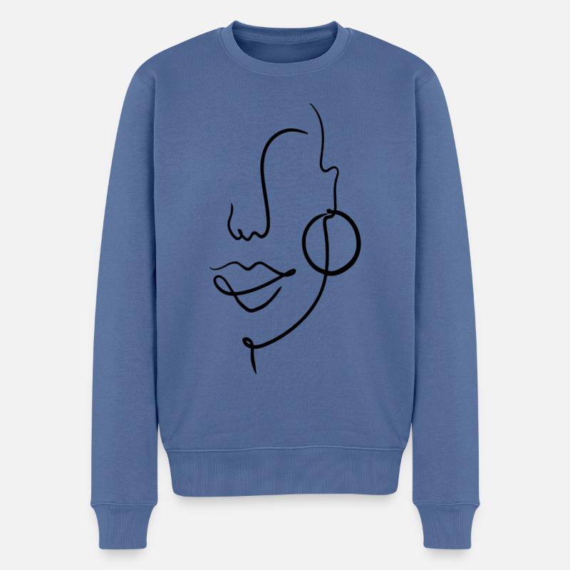 julibel / Abstrakt Frau - Männer Premium Bio Pullover - Taubenblau