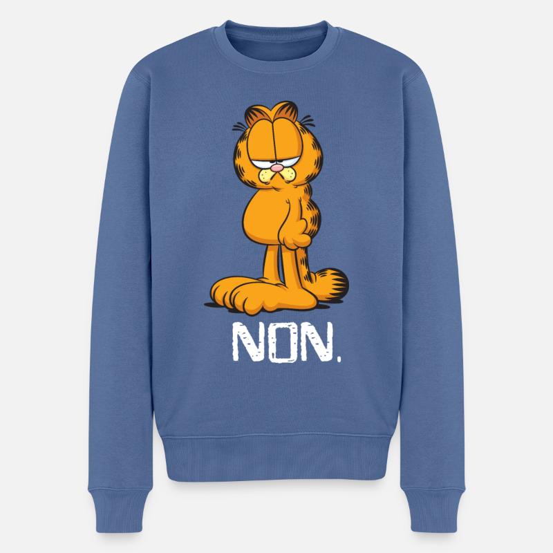 Garfield Non - Männer Premium Bio Pullover - Taubenblau