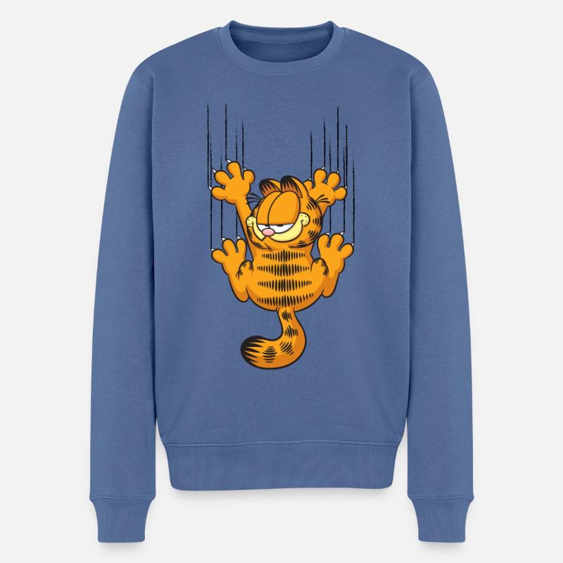 Garfield Égratignures Éraflure - Pull Premium bio Homme - bleu pigeon