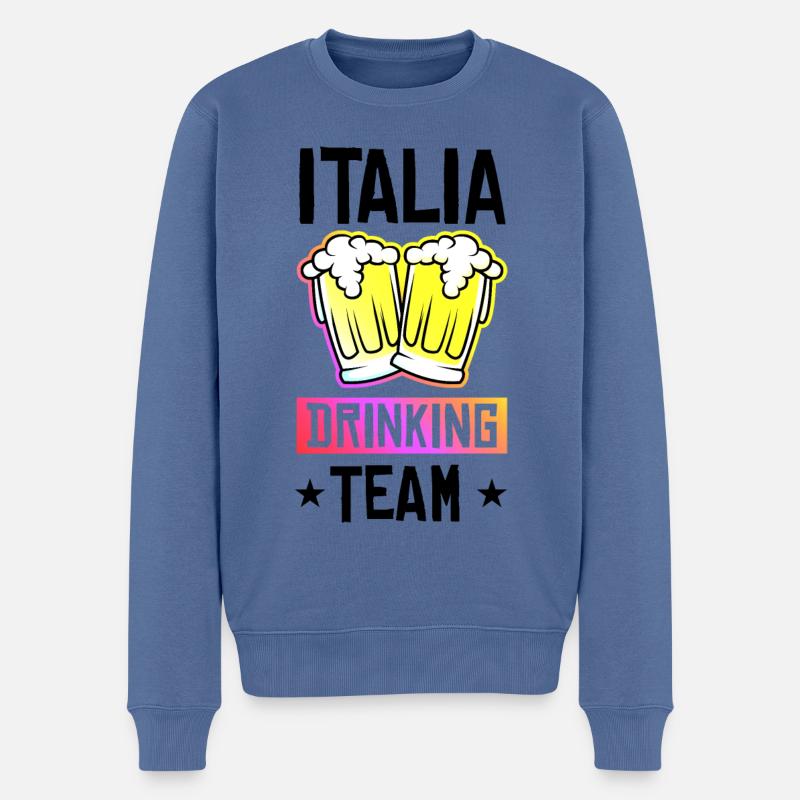 Italia Drinking Team - Männer Premium Bio Pullover - Taubenblau
