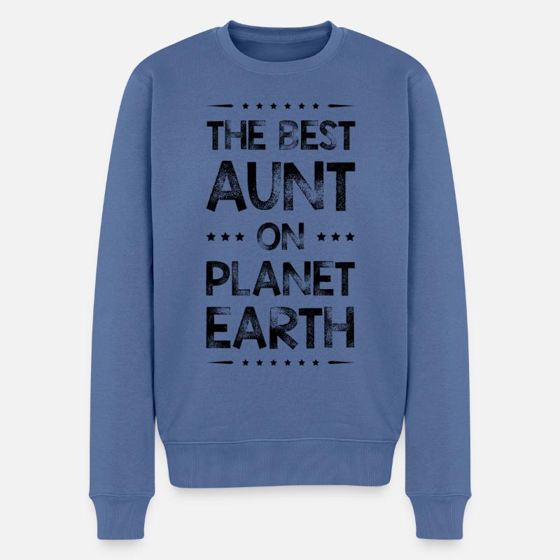Meilleure tante disant - Pull Premium bio Homme - bleu pigeon