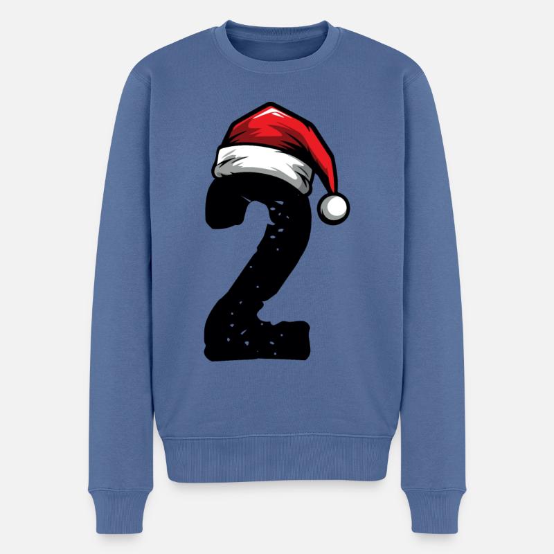 2 Numéro de Noël - Pull Premium bio Homme - bleu pigeon