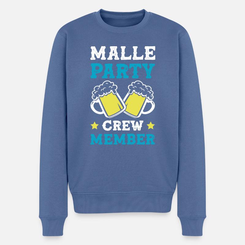 Malle Party Crew - Männer Premium Bio Pullover - Taubenblau