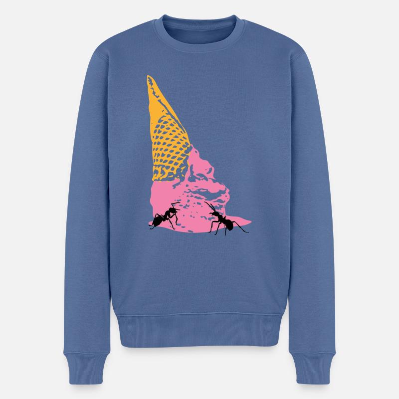 Crème glacée aux fourmis - Pull Premium bio Homme - bleu pigeon