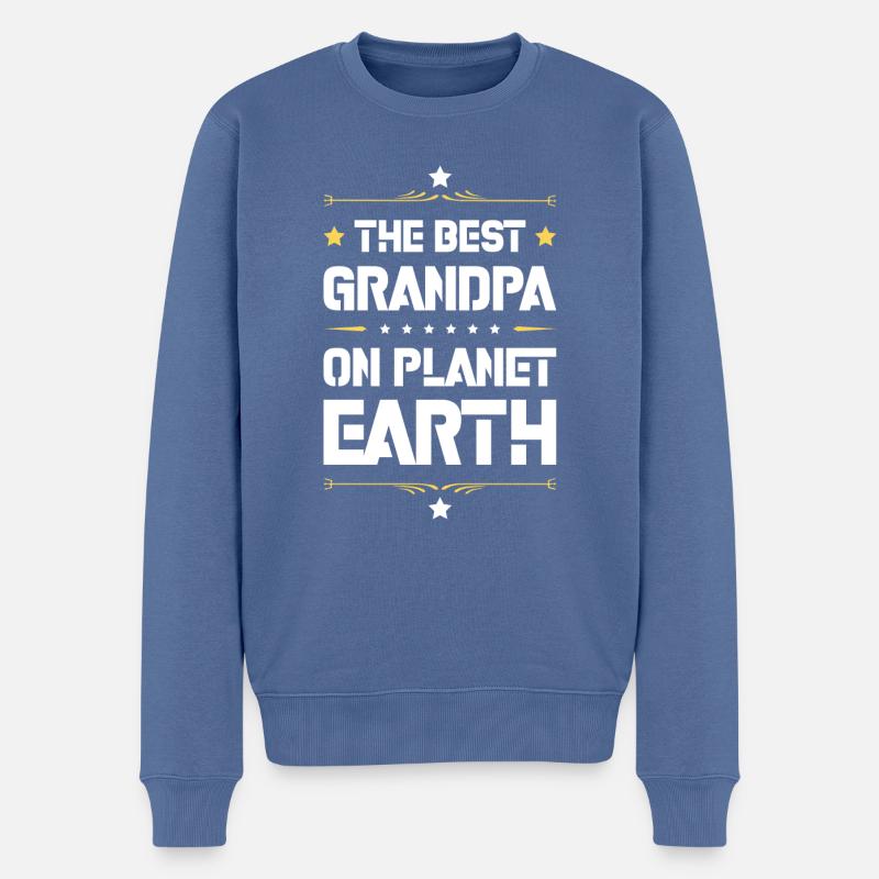 Bester Opa Spruch - Männer Premium Bio Pullover - Taubenblau