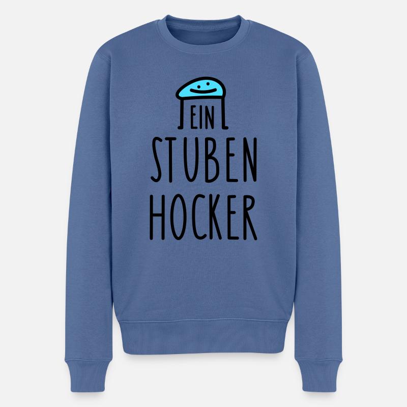 Zuhause Sprüche home office - Männer Premium Bio Pullover - Taubenblau