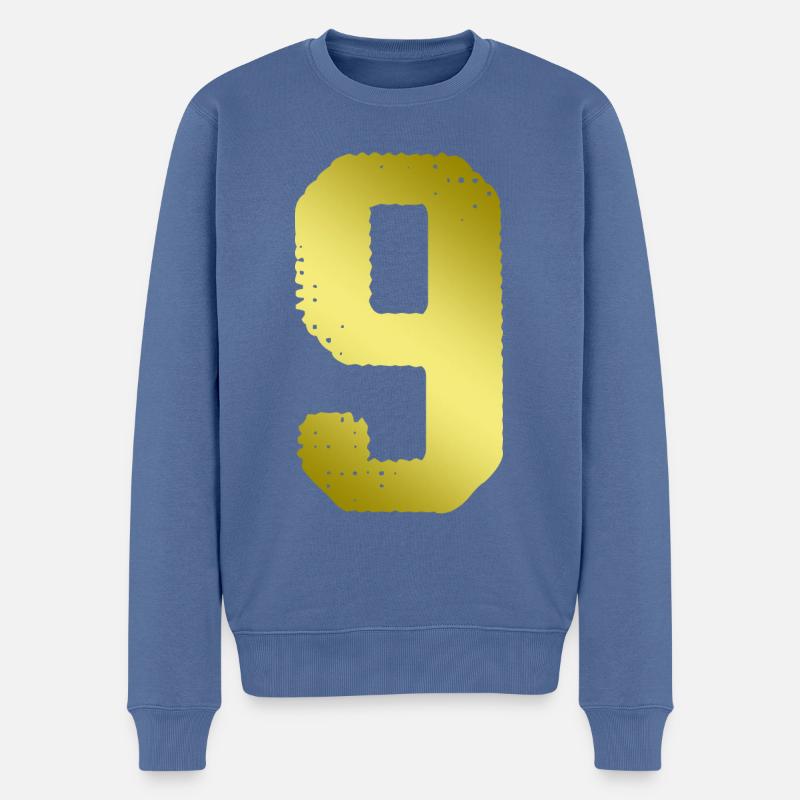 9 Maillot numéro - Pull Premium bio Homme - bleu pigeon