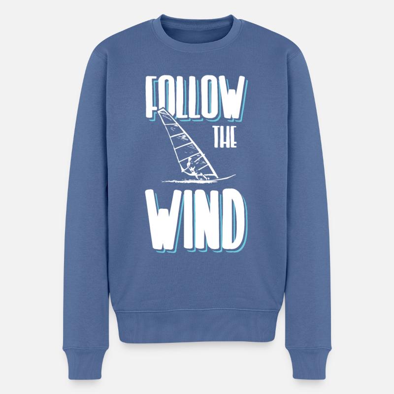windsurfing sport - Männer Premium Bio Pullover - Taubenblau