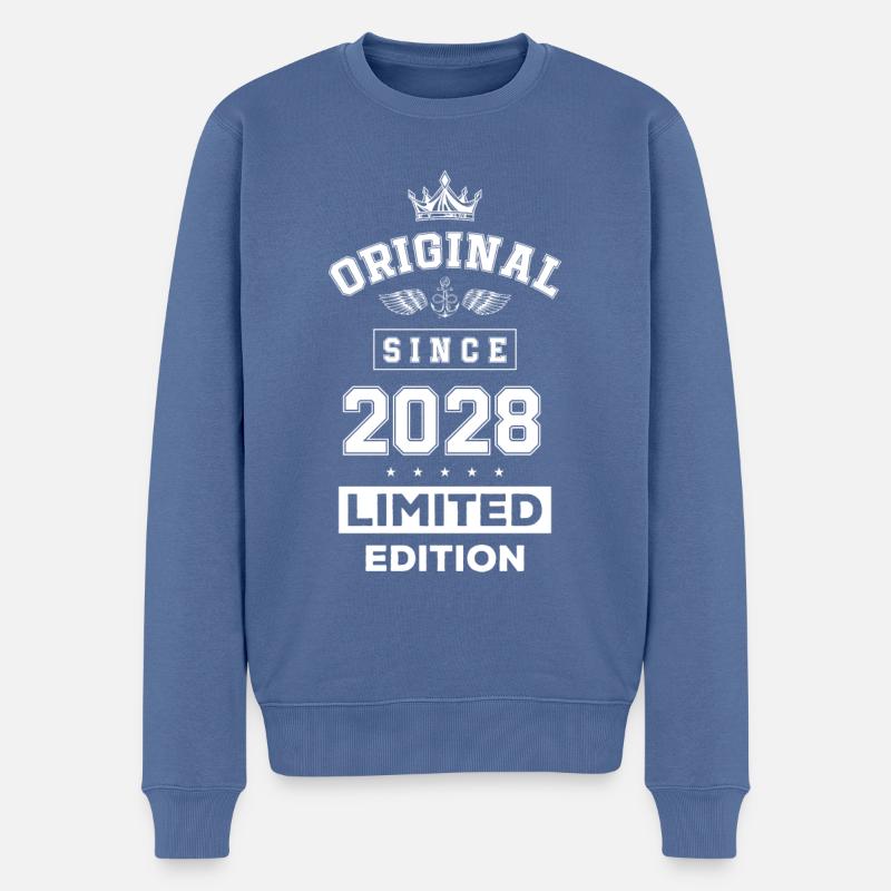 Anniversaire édition limitée 2028 - Pull Premium bio Homme - bleu pigeon
