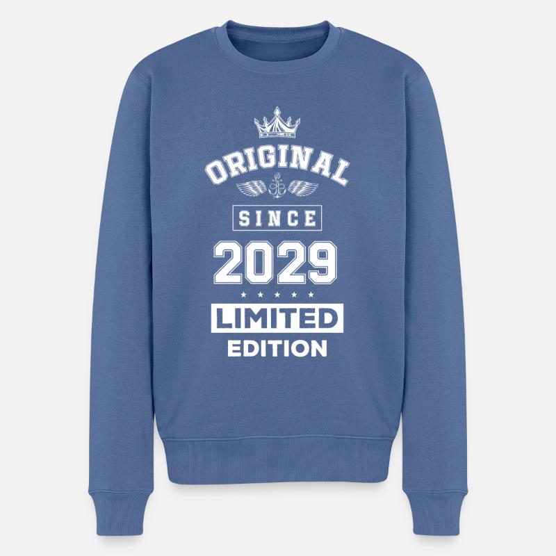 Anniversaire édition limitée 2029 - Pull Premium bio Homme - bleu pigeon